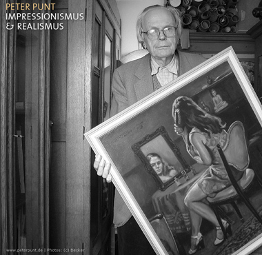 vita37.de: Peter Punt, Maler & Grafiker, mit seinem Gemlde "Mdchen am Schminktisch" | Foto: (c) Becker